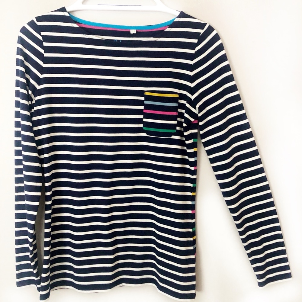 BODEN Navy striped Breton top